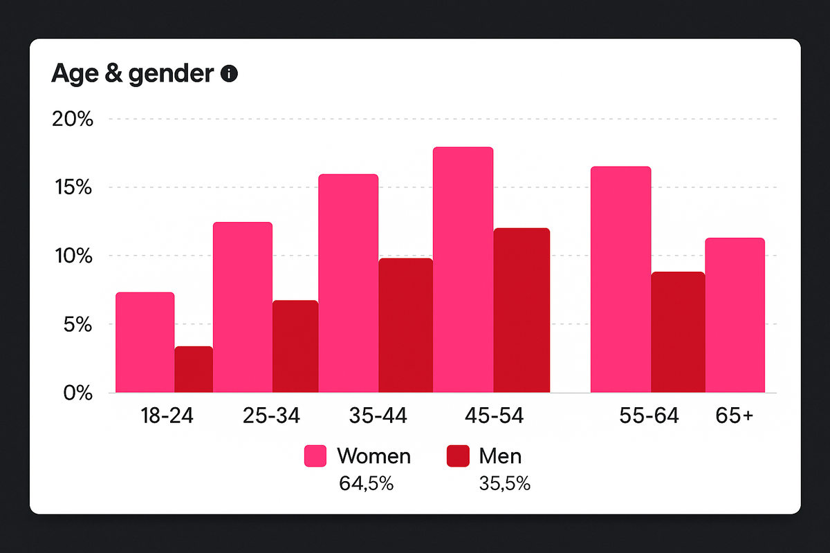 Gráfico de Edad y Género de la Audiencia en Facebook